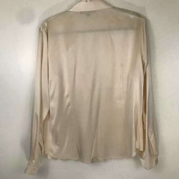 Lafayette 148 100% Silk Cream Blouse 14 - Picture 5 of 8